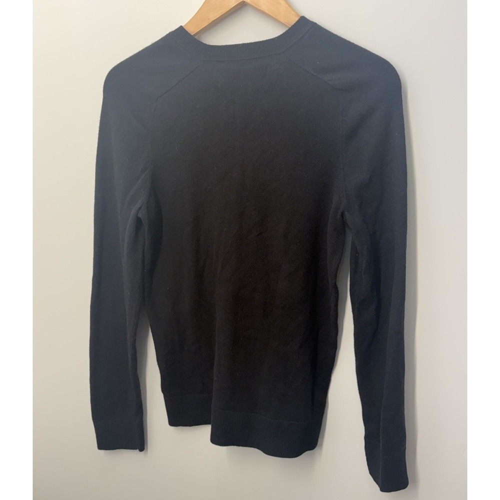 Abercrombie & Fitch Black Cotton V-neck Sweater Size XS Soft A&F Sweater Logo - Picture 6 of 6